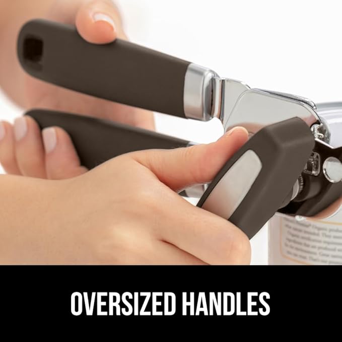 GORILLA GRIP Heavy Duty Stainless Steel Smooth Edge Manual Can Opener and Bottle Openers, Soft Comfortable Handle, Oversized Handheld Turn Knob, US Designed Multifunctional Kitchen Tool, Coffee