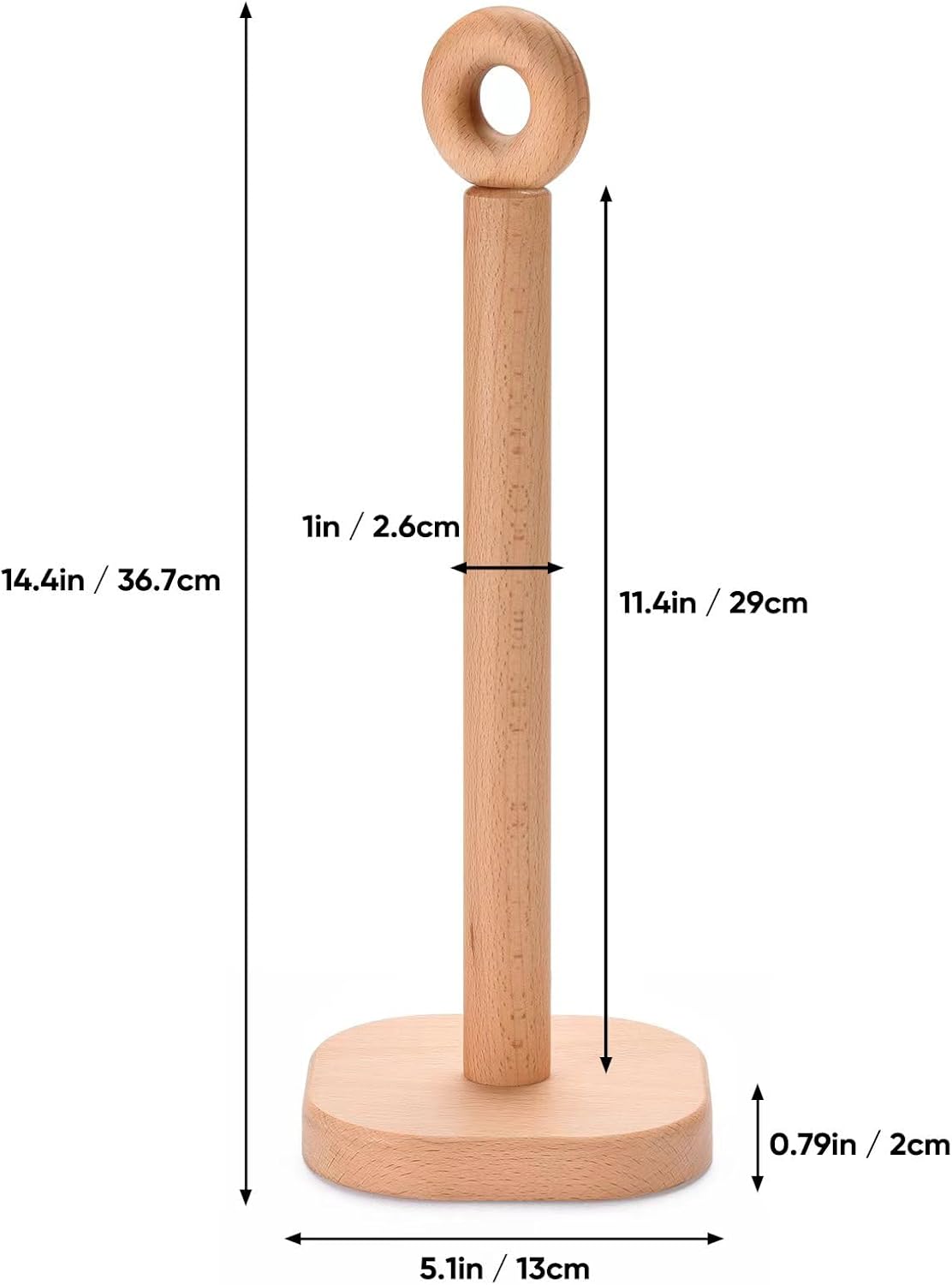 Paper Towel Holder, Cute Donut Wood Kitchen Roll Stand Organizer Countertop Free Standing, Scrunchie Holder, Housewarming Gift New Home