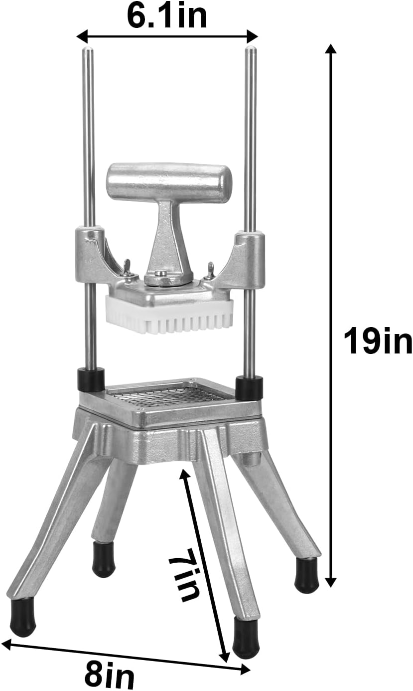 Commercial Vegetable Fruit Chopper 1/4″&3/8″ Blade Heavy Duty Professional Food Dicer Kattex French Fry Cutter Onion Slicer Stainless Steel for Tomato Peppers Potato Mushroom