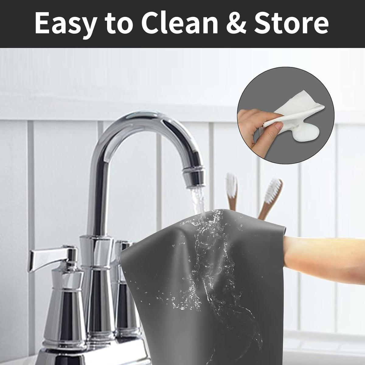 2MM Super Thick Large Silicone Mat, 23.6"x23.6" Silicone Mats for Kitchen Counter, Non-slip Heat Resistant Mat, Waterproof Countertop Protector Mats (Semitransparent)