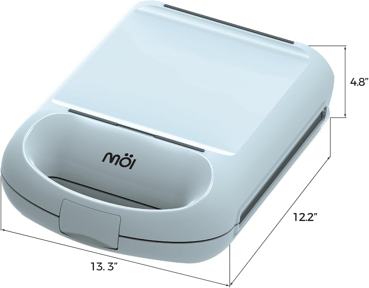 MOI Sandwich & Waffle Maker - 3 in 1 Sandwich Press Maker with 180° Rotary System for Even Cooking, Stainless Steel Surface with Non-Stick Plate, Automatic Temperature Control - 1200W