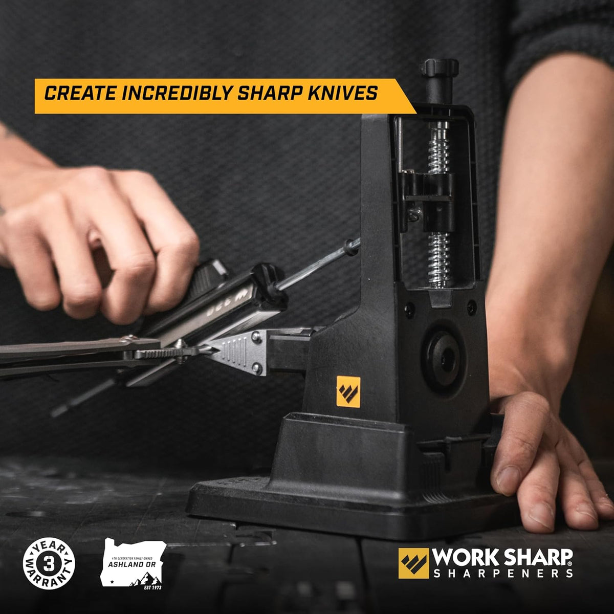 Work Sharp Precision Adjust Elite Knife Sharpener - Adjustable Knife Sharpening System - For Hunting, Serrated & Kitchen Knives