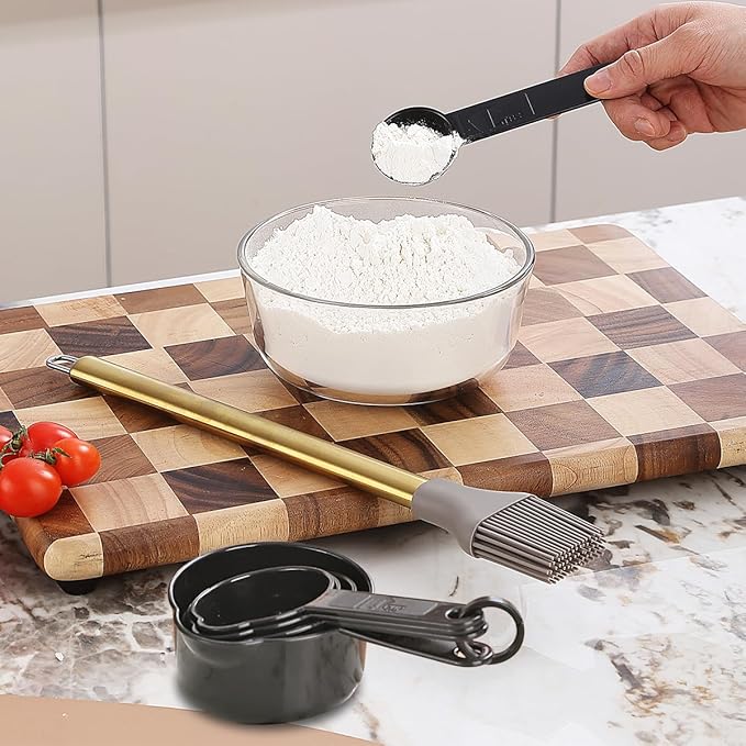 Gold Kitchen Utensils Set, Kyraton 38 Piece Silicone kitchen Cooking Utensils Set with Utensil Rack, Spoon Spatula Set, Non-Stick kitchen Gadgets, Dishwasher Safe