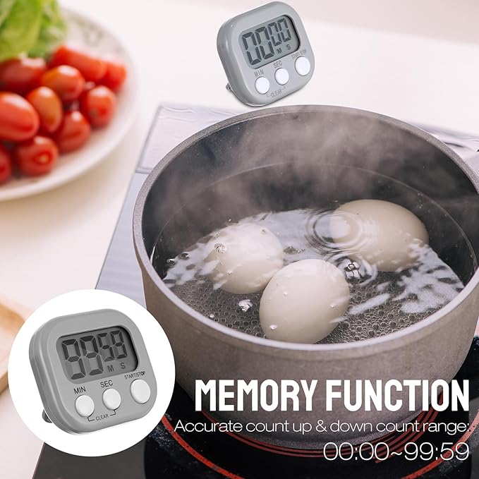 Weewooday 24 Pcs Digital Kitchen Timer Magnetic Timer Bulk On/Off Switch Minute Second Count up Countdown Loud Alarm for Exercise Cook Baking (Novel Color)