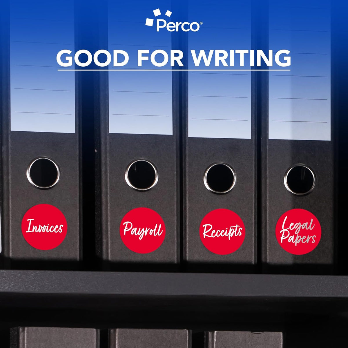 Perco Red 3-Inch Round Circle Dot Sticker Labels with Easy Peel Perforation - 500 Labels per Roll - Strong Adhesion, Vibrant Colors for Organizing, Crafting & More - Made in USA