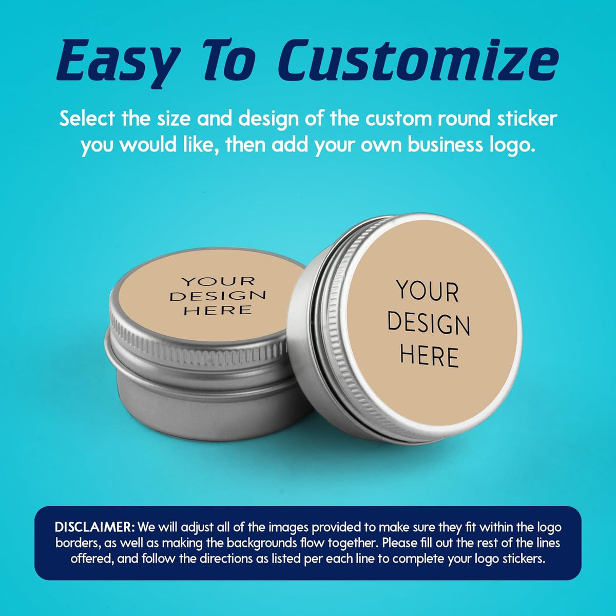 100 Custom Vinyl Stickers - Upload Your own Image, Text, Design, Logo - Personalized Logo Labels for Handmade, Packaging, Bottle, Jars, Candle, Brand Stickers (Brown, 5x5)