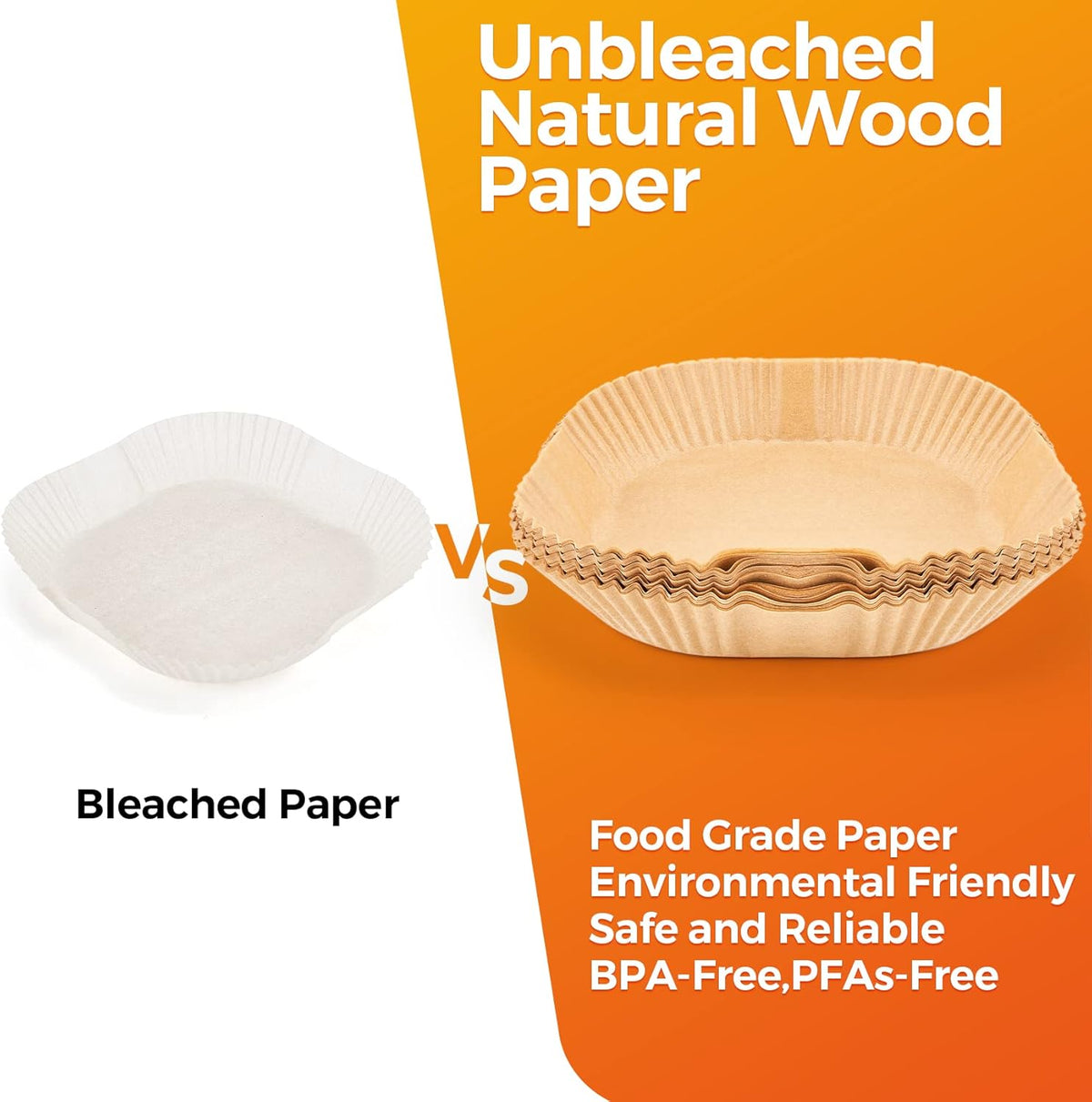 Air Fryer Paper Liners: 100Pcs Parchment Paper, 8" Air Fryer Liner Disposable for Microwave, Non-Stick Square Air Fryer Basket Liner