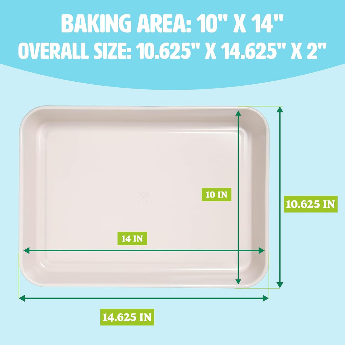 Tasty Clean Ceramic 14-Inch x 10-Inch Roasting Pan, Durable Aluminized Steel for Professional Results, Clean Ceramic Nonstick Coating, Oven Safe to 425°F, Dishwasher Safe, Aqua
