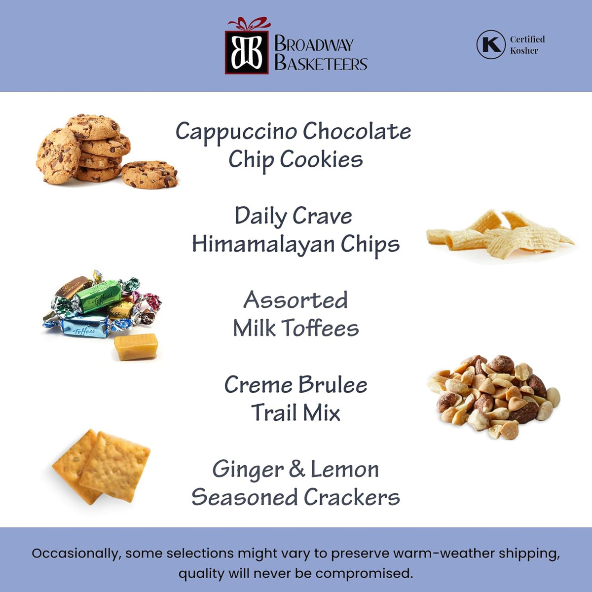 Broadway Basketeers Food Gift Basket Tower Snack Gifts for Women, Men, Families, College, Delivery for Holidays, Appreciation, Thank You, Corporate, Get Well Soon Care Package