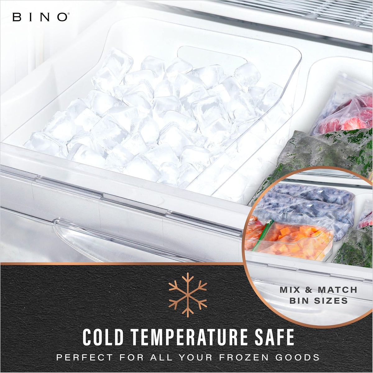 BINO | Plastic Storage Bins, X-Large - 2 Pack, Clear | THE SOHO COLLECTION | Pantry Organizers and Storage Containers Fridge Organizer Bins Kitchen Cabinet Organizer Medicine Cabinet Organizer Bin