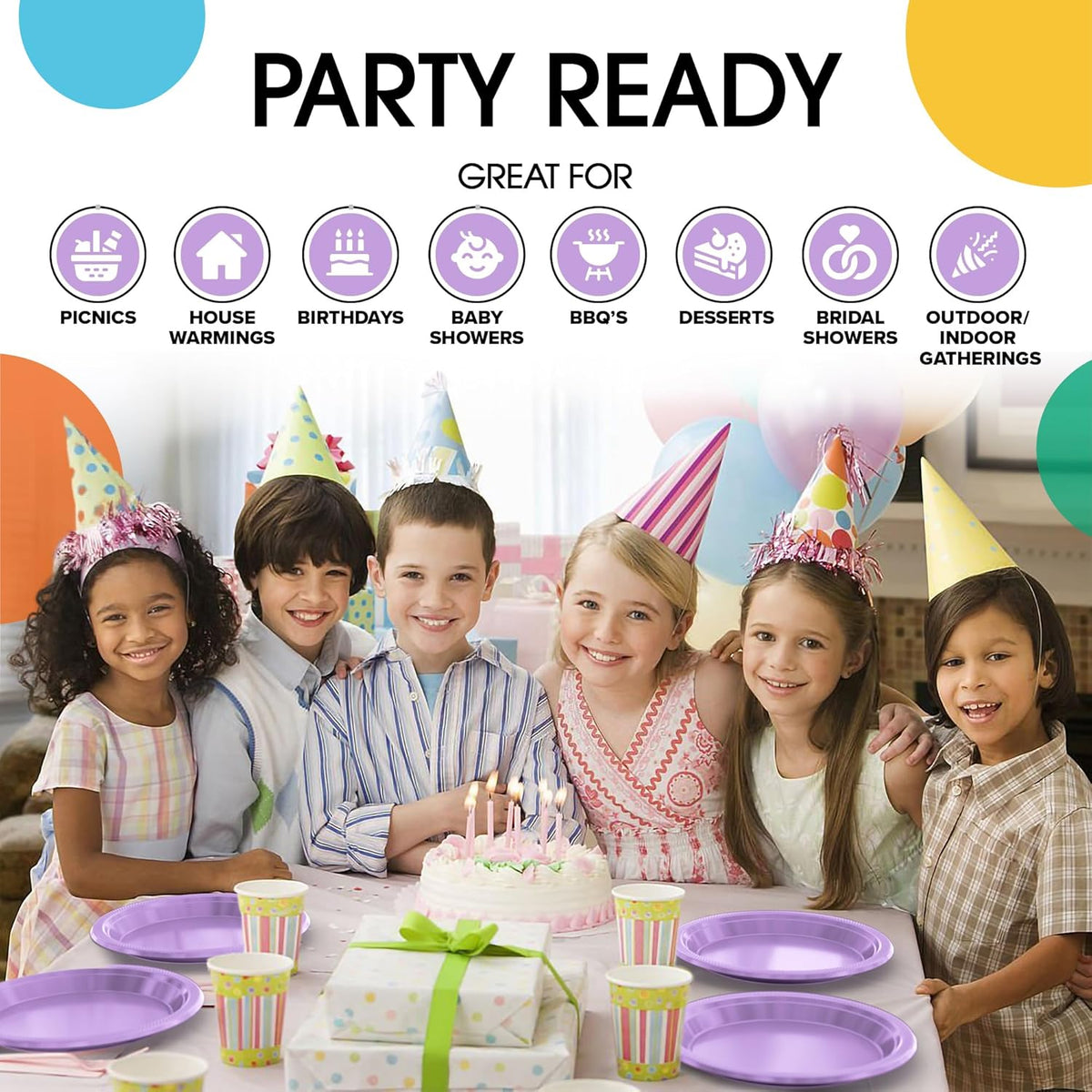 Exquisite Party Solids Orange Plastic Plates For Party 7" Orange Disposable Plates Heavy Duty Supplies 100 Pcs Plastic Dinnerware Sets Heavy Duty 350 GSM Disposable Dinnerware Set