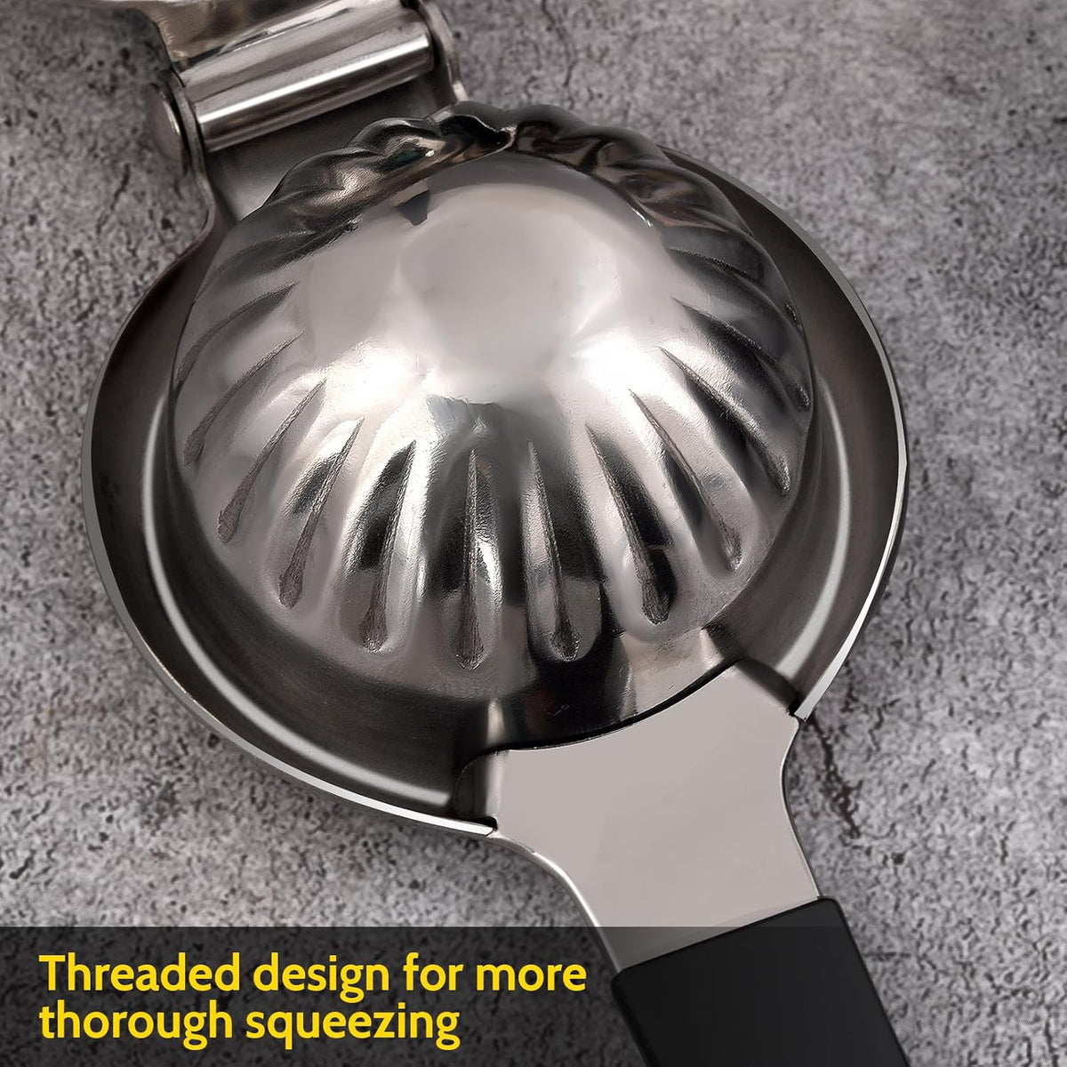 Lemon Squeezer, Sopito Stainless Steel Citrus Press Juicer Heavy Duty with Large Metal Squeezer Bowl for Seedless Juicing, Non-Slip Grip Design Manual Juicer