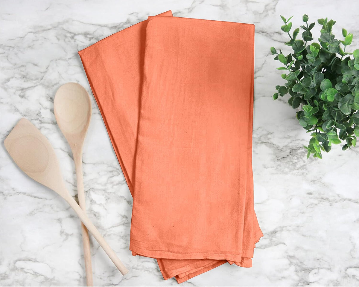 RUVANTI Flour Sack Towels 36 Pack 28x28 Inch, 100% Cotton Tea Towel, Reusable, Machine Washable, Absorbent BarTowels - Dish Cloth Perfect for Drying Dishes & Cleaning - Orange