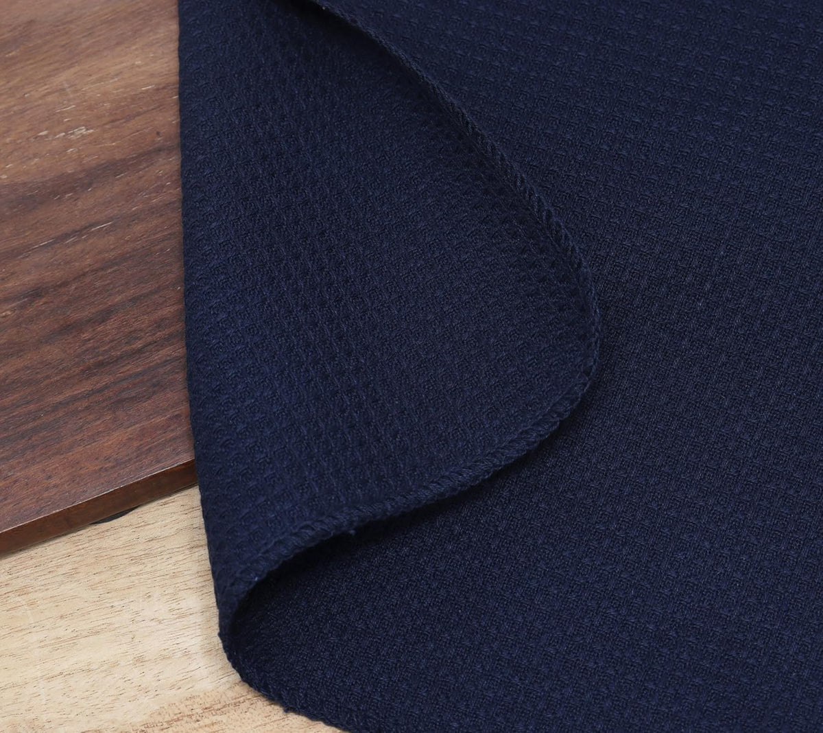 PurpleEssences Dish Cloths and Dish Rags - 8 Pack Waffle Weave Solid Kitchen Dish Wash Cloths, 100% Cotton, 12 x 12 Inches, Ultra Soft Absorbent Quick Drying - Navy Blue