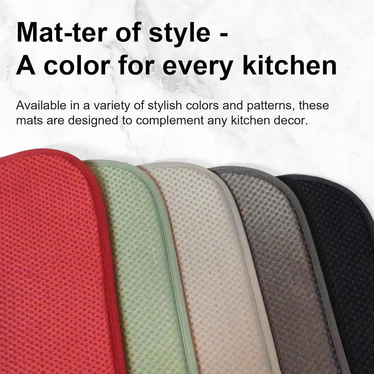 2 Pack Dish Drying Mat, Dish Drying Mats for Kitchen Counter, Microfiber Dish Dryer Mat, Large 20" x 15" Drainer Mats, Highly Absorbent, Machine Washable (Gray)