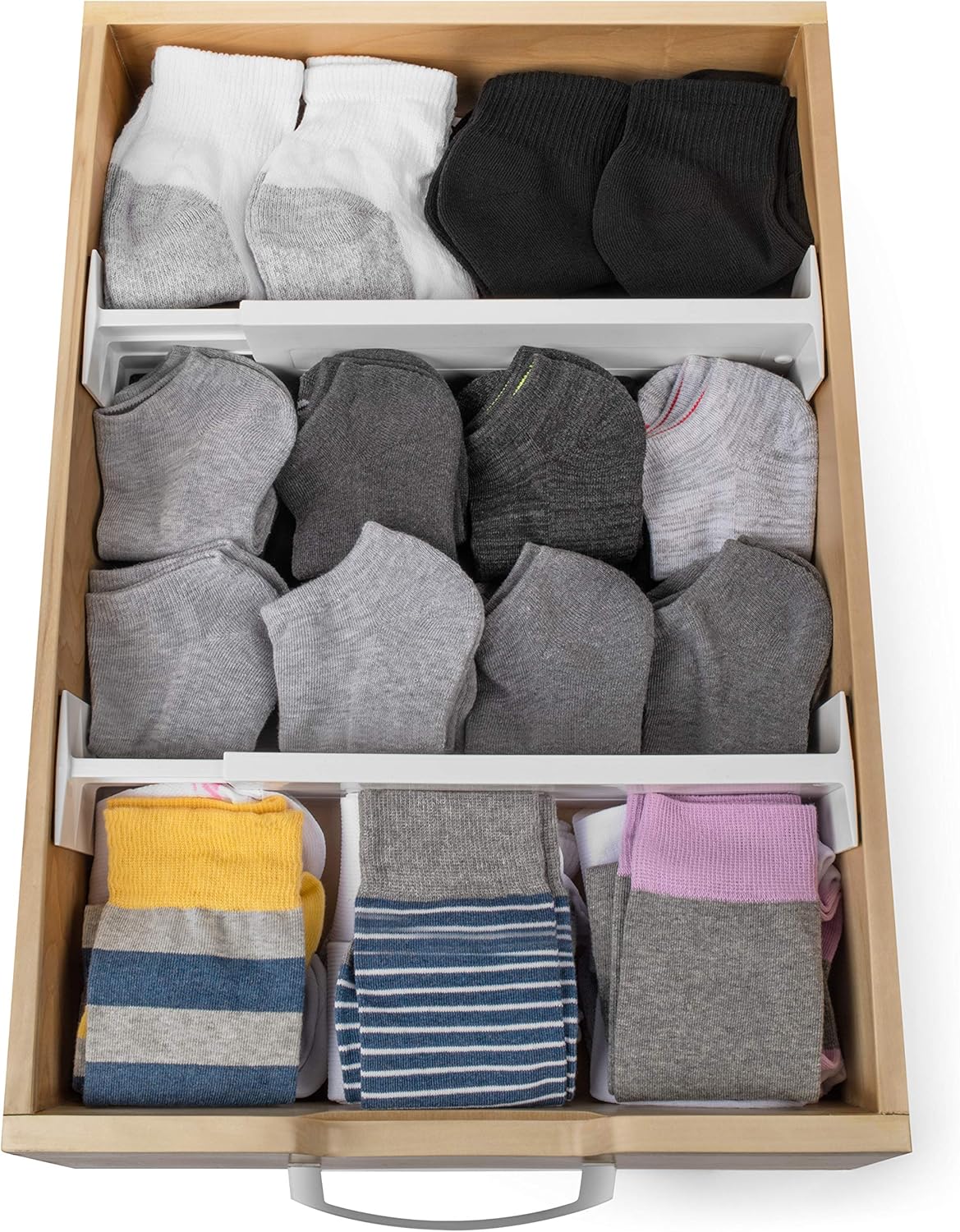Dial Industries Adjustable Dresser Drawer Clothes Organizer Dividers, Set of 4, 4.5" Deep