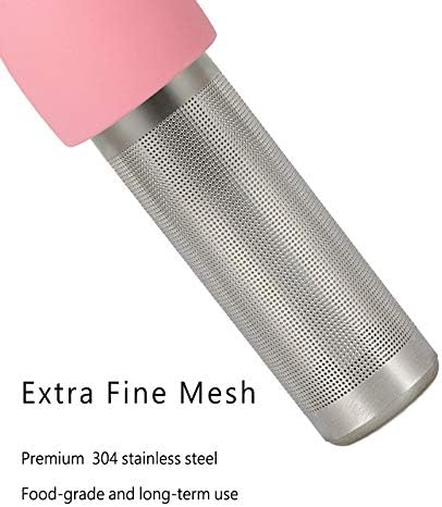 Leden Loose Leaf Tea Steeper Cute Tea Infuser for Girl Kids Extra Fine Mesh Tea Ball Stainless Steel Tea Filter with Silicone Lid for Cup Mug Pot Pink