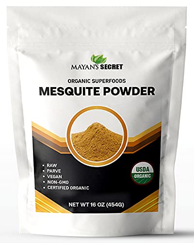 Mesquite Powder USDA Certified Non GMO, Vegan Protein Superfood Natural Fiber - Perfect for Smoothies and Baking 16 Ounces