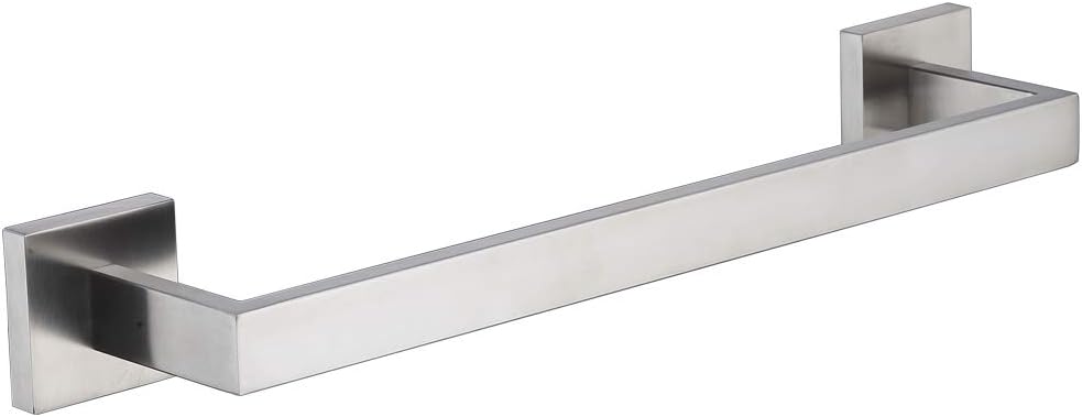 TASTOS 16 Inch Towel Bar Rack Brushed Nickel, Stainless Steel Modren Square Towel Holder for Bathroom Kitchen Wall Mounted