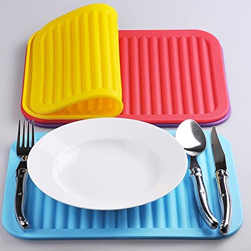 Smithcraft Silicone Trivets Mats for Dishes and Pots, Countertop, Table Hot Pads - Spoon Rest, Drying Mats Set of 2 (Mint Green)