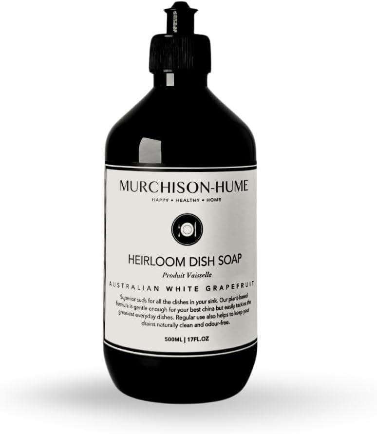 Murchison-Hume Natural Dish Soap – Plant-Based, Eco-Friendly Dishwashing Liquid – Tough on Grease, Non-Toxic & Safe for Sensitive Skin – 17oz (Australian White Grapefruit)