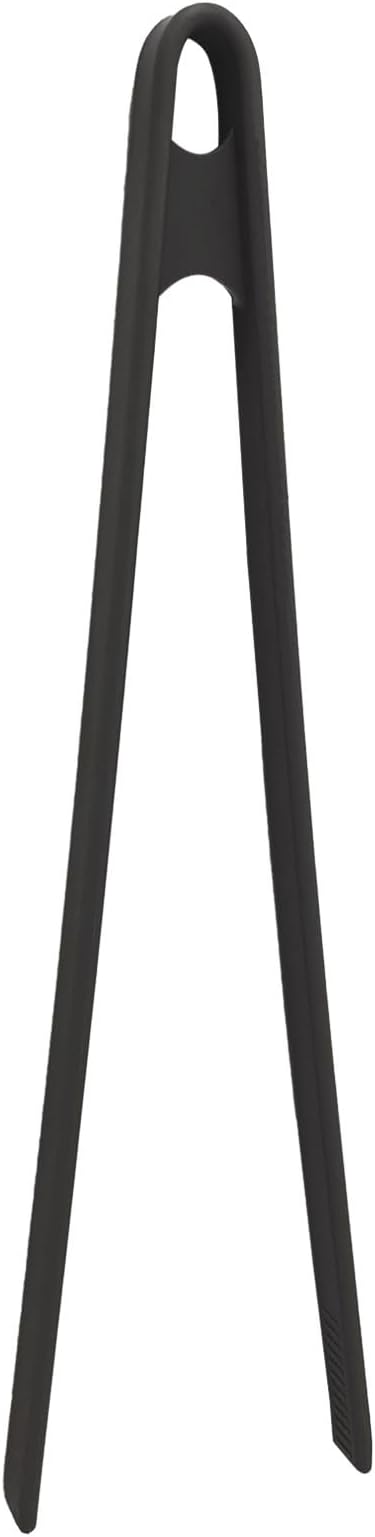 1Pcs Silicone Toaster Tong, 11.6 Inch Long Silicone Kitchen Tong for Toaster Cooking Utensil Bread Waffle Tong Food Tweezer Black Toast Tong for Cooking Serving Bacon Salad Fruit Food, SATONBEYI