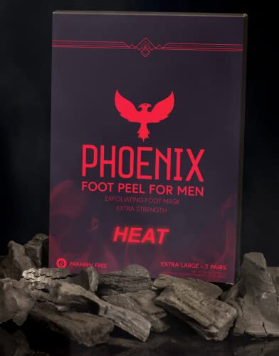 (Pack of 2) Phoenix Foot Peel for Men - Extra Large - Extra Strength - Cinnamon - Exfoliating Dry Feet Treatment - Callus Remover - Paraben and Fragrance Free -