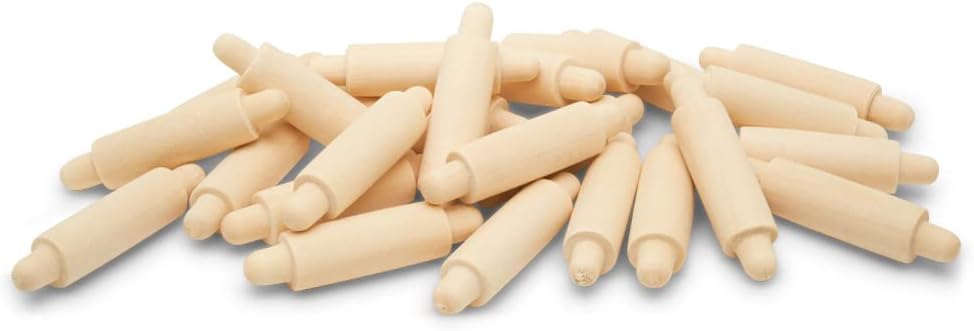 Wooden Mini Rolling Pin, 1-1/2 inches, Pack of 25, Perfect for Scrapbook Projects, Miniatures, Party Decor, and Crafts, by Woodpeckers