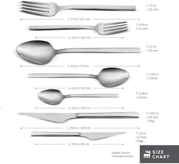 Karaca Boreas 84-Piece Kitchen Silverware Sets, Stainless Steel Cutlery Set for 12 People, Durable, Elegant, Dishwasher Safe, Includes Table & Dessert Spoons, Forks & Knives