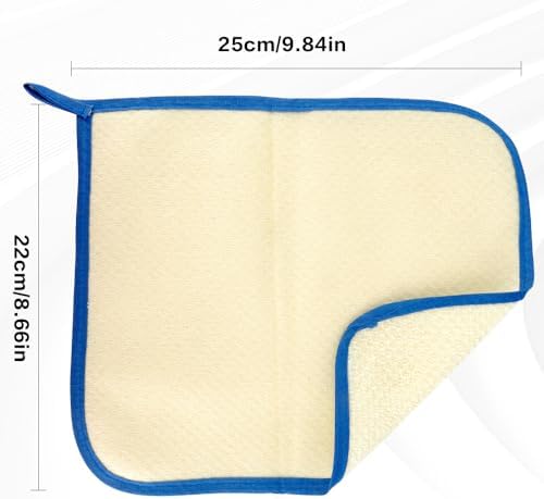 10Pcs Wash Cloths, Blue Frame Exfoliating Washcloth, Face & Body Scrubber, Cotton & Nylon Material