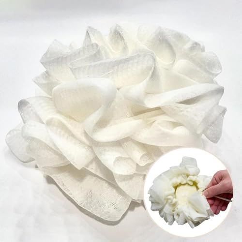 2 in 1 Loofah Washcloth with Soap Pocket & Drawstring, Exfoliating Mesh Shower Scrubber Glove for Body Wash – Soft Reusable Bath Sponge for Men & Women(Purple)