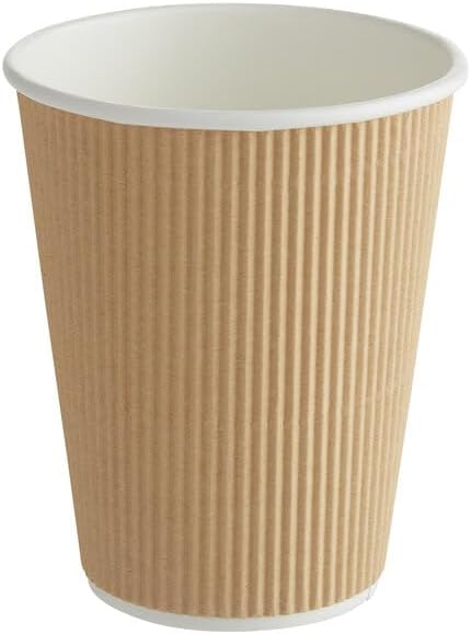 Ripple Paper Cups 12 oz 500 Pack for Coffee & Tea Made in USA | Bulk for Home, Office, Restaurants & Coffee Shops | Recyclable, Insulated, & Disposable To-Go Cups for Hot Beverages (12 oz - 500 count)