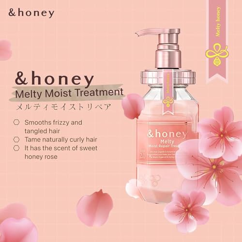 &honey Melty Moist Repair Shampoo, Treatment & Hair Oil Set + Free Hair Tie