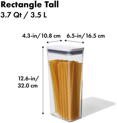 OXO Good Grips POP Container - Rectangle Tall 3.7 Qt, transparent