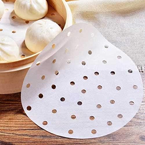 CONIE 12 Inch Steamer Paper Liners, Perforated Parchment Paper for Air Fryer Steaming Basket 100cts