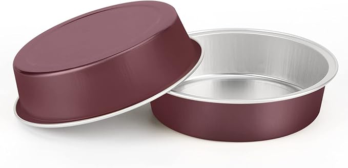 Beasea Disposable Mini Pie Tins With Lids, 4 Inch 50 Pack Disposable Mini Pie Pans Tart Pans, 8 Oz Aluminum Pie Pan Tin Coffee Tart Pans Round Oven Baking Mini Cake Pan for Pie Tart Quiche
