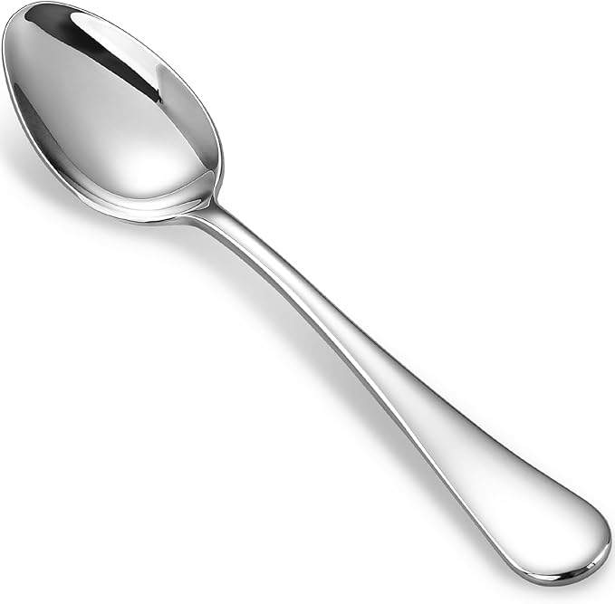 KEAWELL Premium Verona 4-Piece 7.6 inch Spoon Set – 18/10 Stainless Steel, Heavy-Duty Mirror-Finished Flatware for Daily Meals, Hosting and Special Occasions (4, Dinner Spoons)
