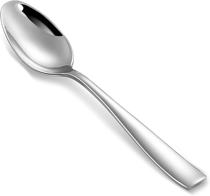 KEAWELL Premium 4-Piece Louis Spoon Set, 18/10 Stainless Steel, Squared Edge, Smooth Finish, Dishwasher Safe (6.4" Teaspoon)