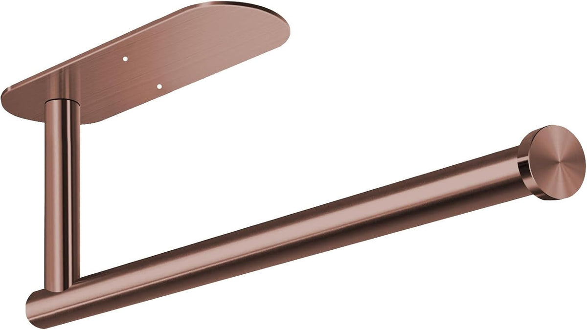 VAEHOLD Adhesive Paper Towel Holder Under Cabinet Wall Mount for Kitchen Paper Towel, Black Paper Towel Roll Holder Stick to Wall, Stainless Steel (Rose Gold)