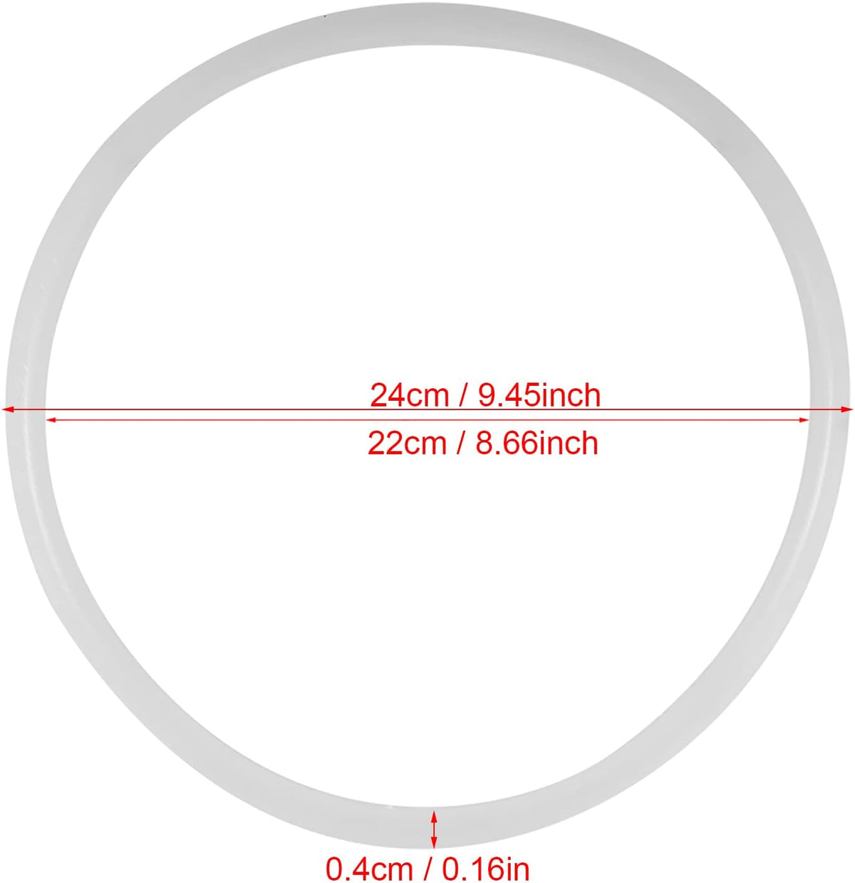 Pressure Cooker Sealing, 22/24/26/32cm Dia Clear Silicone Gasket Sealing Cookware Accessories Replacement High Temperature for Household Restaurant(Diameter 22CM)