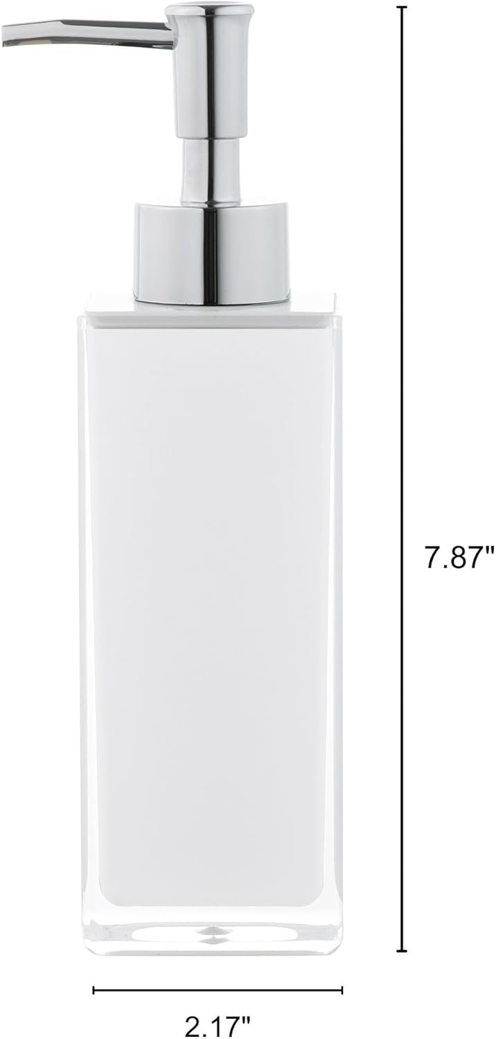Premium White Soap Dispenser for Bathroom and Kitchen, Refillable Hand Soap Dispenser, Dish Soap Pump Bottle