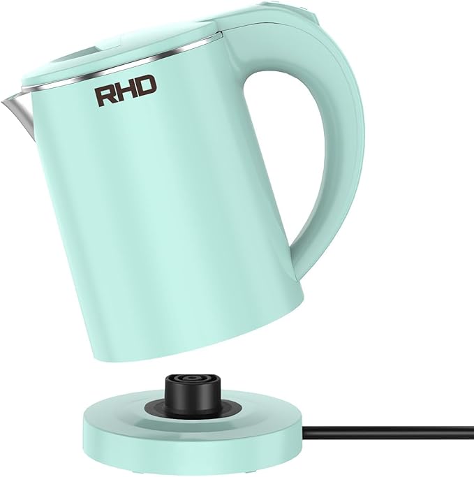 0.5L Small Portable Electric Kettles for Boiling Water, Stainless Steel Travel Kettle, Fast Boil Teapot, Boil-Dry Protection & Auto Shut-Off, Perfect For Traveling Cooking, Coffee, Tea, Eggs(Green)