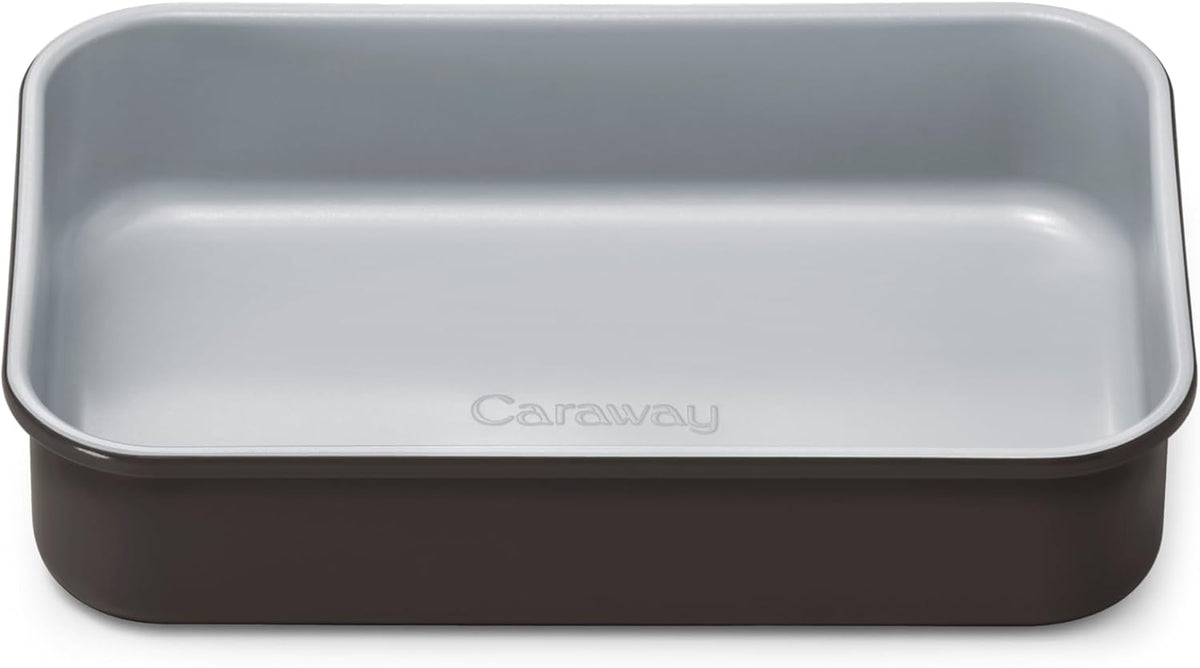 Caraway Nonstick 9” x 6.5” Small Rectangle Baking Pan – Non-Toxic, PTFE & PFOA Free – Aluminized Steel Core – Deep Ceramic Baking Pan for Casseroles, Lasagna & More - Black