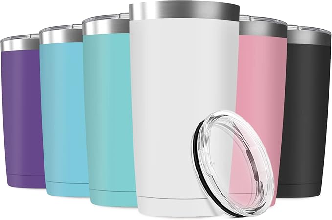20oz Tumbler Vacuum Insulated Travel Mug with Lids, Stainless Steel Double Wall Thermal Coffe Cup for Home, Office, Outdoor Suitable for Vehicle Cup Holders