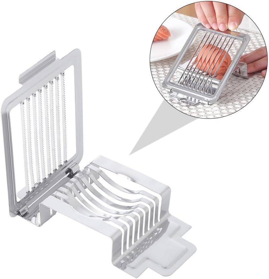 VOSAREA Stainless Steel Egg Slicer Kitchen Slicer Tool for Slicing Eggs and Cheese 5.7X3.54 Inches