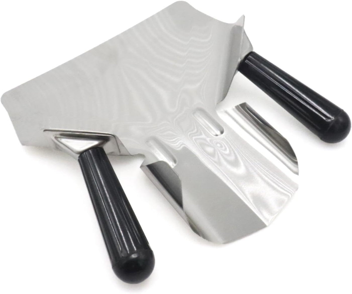 Stainless Steel French Fry Scoop, Dual Handle Popcorn Bagger Tool for Snacks/Ice/Desserts