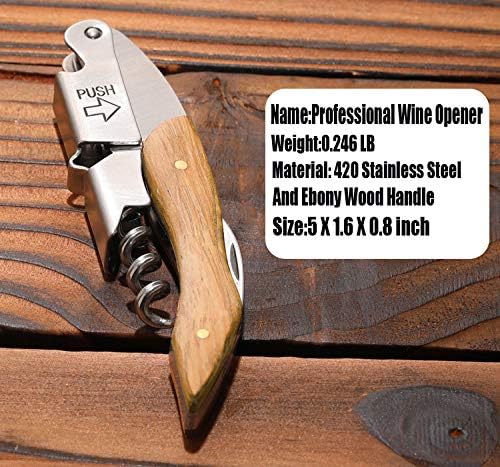 Professional Waiter Corkscrew Wine Key for Bartenders Set of 3,With Long Rosewood Handle Stainless Steel Handle Wine Opener for Bar Restaurant Waiters, Sommelier, Bartend (Big Wood 3 Packs)