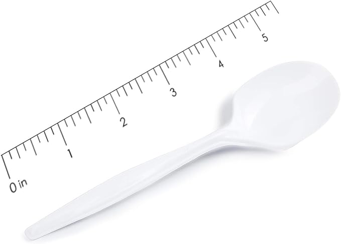 [600 Pack] White Disposable Plastic Soup Spoons - Practical Cutlery for Parties, Lunches, Picnics, and Long Trips - Great for Meals, Desserts, or Appetizers