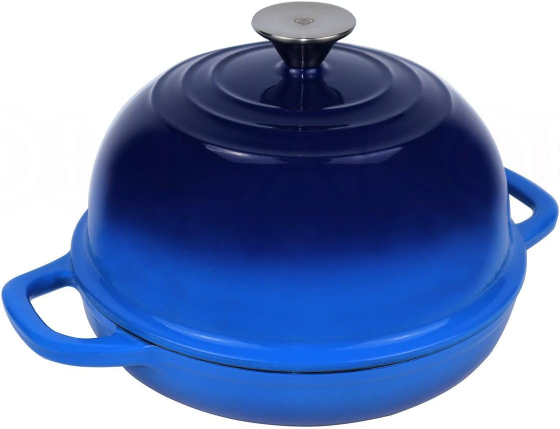 Dutch Oven for Bread Baking Bread Oven for Sourdough Bread Baking, Enameled Cast Iron Dutch Oven Pot with Lid 5 qt Cast Iron Bread Pan, Blue