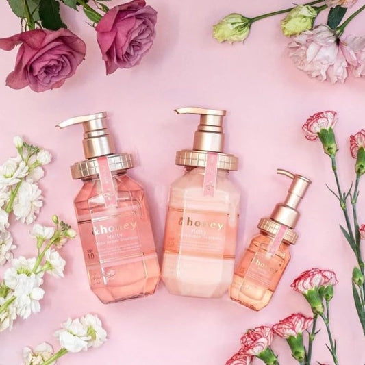 &honey Melty Moist Repair Shampoo, Treatment & Hair Oil Set + Free Hair Tie